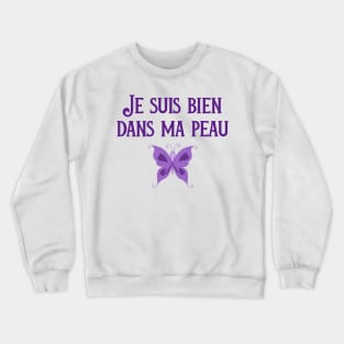 Inspirational Recovery Gift French Purple Ribbon Eating Disorder Gift Crewneck Sweatshirt